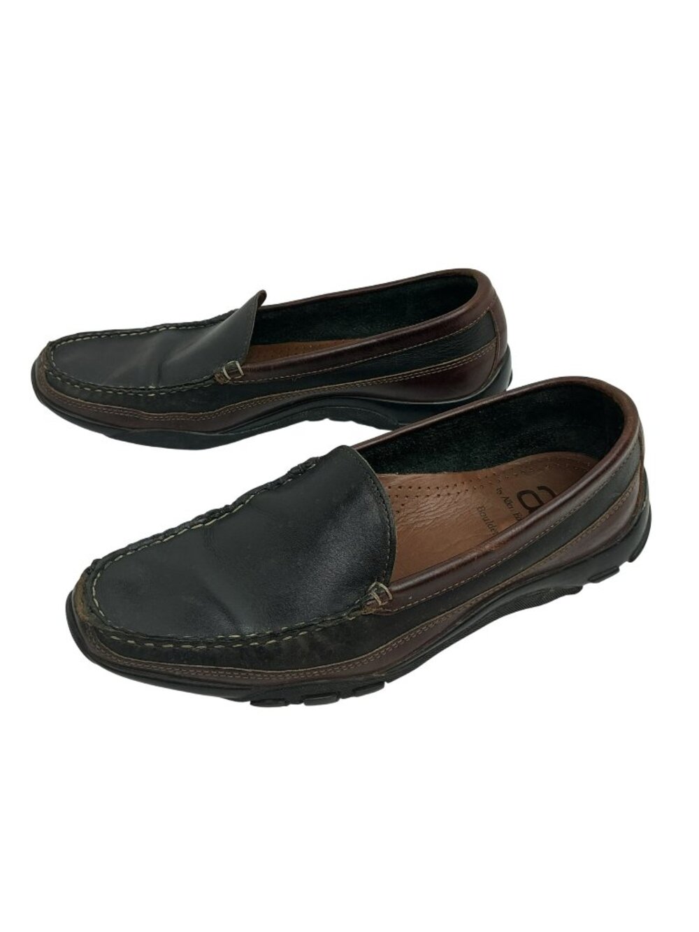 Allen Edmonds Boulder Leather Loafers Mens 10.5 D Black & Brown Slip-On